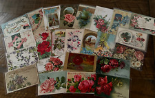 Lot of 23 Vintage~ BIRTHDAY~Greetings Postcards with Roses & Flowers~k-48 picture