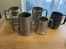 Vintage/Antique English Pewter Tanker Beer Steins Mugs Lot picture