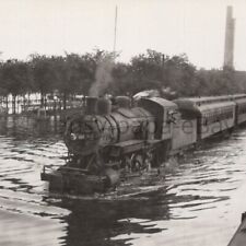 1933 PPC Rock Island Lines Locomotive 2-8-0 # 415 Peoria Illinois Flood Postcard picture