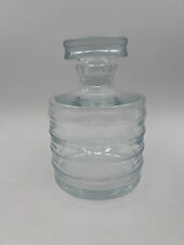 Vintage Ribbed Glass Decanter Hand Blown  Clear Barware Portugal picture