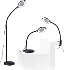 FHHKAAD 3 in 1 Magnifying Floor Lamp with Adjustable LED Bright Black  picture