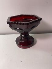avon 1876 cape cod collection Red Ruby Glass Compote  picture