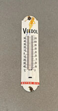 VINTAGE VEEDOL 12” THERMOMETER PORCELAIN SIGN CAR GAS OIL TRUCK picture