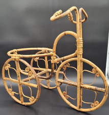 Vintage Bentwood Wicker Tricycle Bike Planter Bamboo Handmade 18