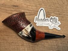 Unsmoked Massive Radice Collect Freehand Briar And Horn Estate Tobacco Pipe picture