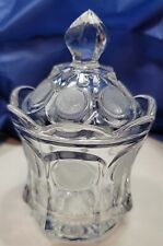 Vintage Fostoria Coin Glass Lidded Candy Dish Jar Clear Crystal 1886 picture