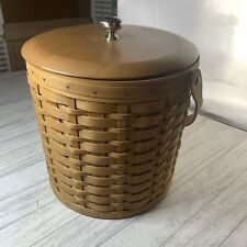 Longaberger 2003 Signed Ice Bucket Wicker Basket & Insulated Insert picture