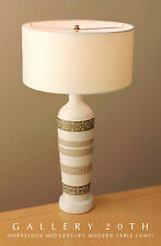 GOOD DESIGN MINTY MID CENTURY MODERN ATOMIC TABLE LAMP PLASTER VTG 1950s DECOR picture