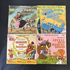 Lot of 4 Vintage Walt Disney Disneyland Read Along Books And Records 33 1/3 RPM picture