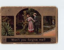 Postcard Won't You Forgive Me? A Couple in the Garden picture