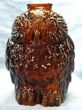 Wise Old Owl glass bank - dark amber burnt caramel excellent condition 211001 picture