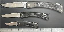 Lot of 3 Buck Pocketknives Models 110, 444 & 425 Plain Edge Blades USA VG USED picture