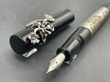 Bexley XL Flattop Hardened Rubber Black & Steel Hibiscus Hawaii Flower Pen Proto picture