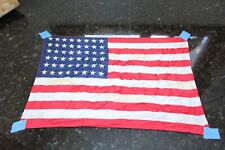 Vintage Collectible U.S. Flag 48 Stars Distressed Satin Weave 17