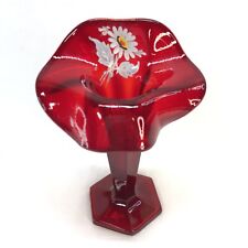 Westmoreland Glass Red Jack in the Pulpit Vase Hand Painted Flower picture