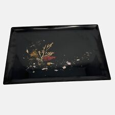 Vintage Couroc Black Tray w/ Inlaid Abstract Coral Reef Design Monterey CA picture