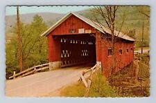VT-Vermont, Northfield Falls Covered Bridge, Antique, Vintage Souvenir Postcard picture