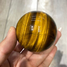 227g Natural Tiger's eye Quartz Carved Sphere Crystal Ball Reiki Healing Decor picture