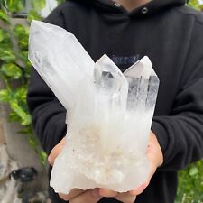 2.2lb Natural Clear White Quartz Crystal Cluster Rough Healing Specimen picture