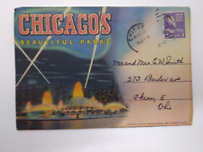Vintage Chicago Beautiful Parks  Postcard Linen Unposted Curt Teich  Color tone picture