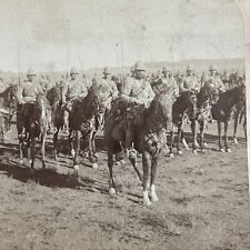 Antique 1900 Boer War Dragoons Cavalry South Africa Stereoview Photo Card P5542 picture