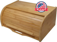 Caja de pan grande cesta de madera almacenamiento organizador de mostrador cocin picture