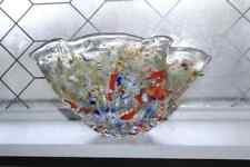 Large Vintage Ion Tamaian Confetti Glass Handkerchief Vase picture