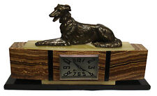 1920's  French ART DECO Bronze Dog Sculpture Mantel Clock by F Marti picture