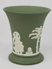 Wedgewood Jasperware Posy Pot Sage Green Sacrifice 4 Inch Flared Vase Excellent picture