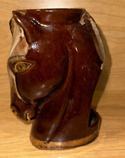 Vtg Horse Head Coin Bank Letter Holder Desk Accessory Brown Gold Relco Japan 7” picture