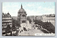 Eglise Saint-Augustin Catholic Church Double Decker Bus Paris Postcard picture