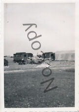 Photo WK2 - Italy Foggia Airport Aircraft Stuka Season 1943 Tent Wagon X97 picture
