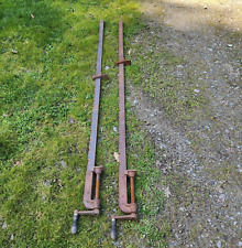 Vintage Antique EC Stearns & Company Bar Clamp Woodworking 72” Set of 2 working picture