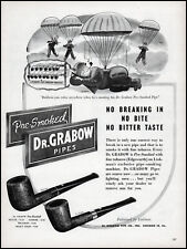1945 Dr. Grabow Pipes WW2 U.S. Paratroopers vintage art print ad L57 picture