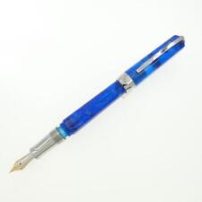 Visconti Opera Master Demo Stream Blue Fountain Pen 18K Fine Used picture