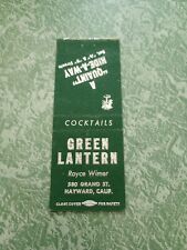 Vintage Matchbook Ephemera Collectible A33 Hayward California Green Lantern Wime picture