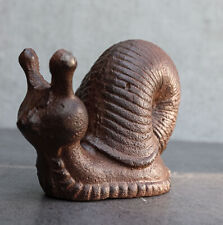 Whimsical Rustic Western Farmhouse Cast Iron Cottage Mollusca Snail Figurine picture