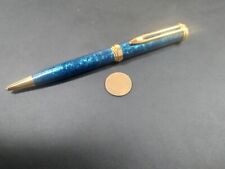 Fisher Fancy Marbled Blue and Gold Tone Ballpoint (Space?) Pen picture