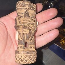 Rare Antique Carved Andean Culture/ Peruvian Figure with Flute picture
