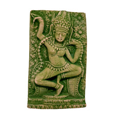 Angle Apsara Dancing Statue Khmer Cambodia Green Sandstone Bas Relief Sculpture picture