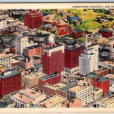 1934 Des Moines, IA Downtown Aerial Telephone Bell Dirt US 30 Interstate PC A248 picture