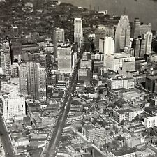 Antique 1920s Detroit Michigan Downtown Aerial View Stereoview Photo Card V2617 picture