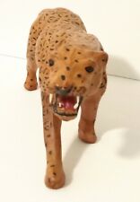 Leather Leopard Sculpture African Animal figure Cheetah picture