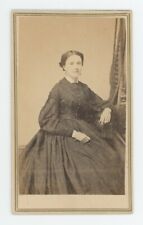 Antique CDV Circa 1860s Beautiful Woman in Black Dress Jordan & Co. New York picture