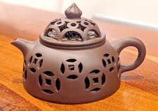 Chinese Yixing Zisha Reticulated Double Wall Clay Teapot Lid Marked picture