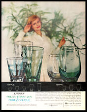 1961 LIBBEY Mid-Century Glass Tumblers Temple & Ripple Patterns Vtg PRINT AD picture
