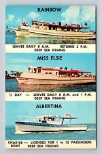 Clearwater FL-Florida, Deep Sea Fishing Boats, Charters Antique Vintage Postcard picture