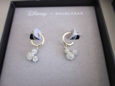 Disney x Baublebar Gold Hoop Dangle Pave Crystal Earrings Mickey Mouse New picture