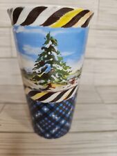 Mackenzie Childs Double Wall  Travel Mug Tumbler Coffee Cup 14 oz picture
