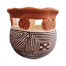Vintage Small Acoma Pueblo Pottery 3”x3”  Painted - Mild Paint Wear picture